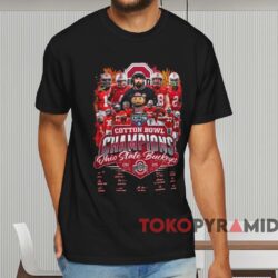 Cotton Bowl Champions Ohio State Buckeyes 2025 Signature Shirt Black T shirt