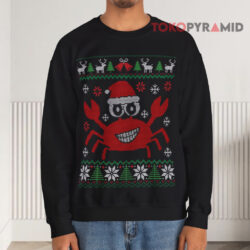 Crab Santa Ugly Christmas Sweatshirt 4 Crab Santa Ugly Christmas Black Sweatshirt
