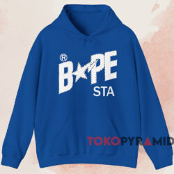 Crystal Stone Bape Sta Logo T shirt Blue Hoodie