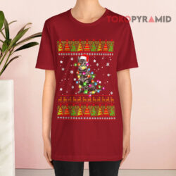 Cute Cat Christmas Hat Light Funny Lover Holiday Ugly Christmas Sweatshirt 2 Cute Cat Christmas Hat Light Funny Lover Holiday Ugly Christmas T shirt
