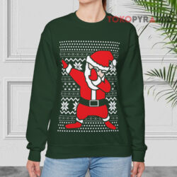 Dabbin' Santa Ugly Christmas Green Sweatshirt