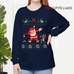 Dabbing Santa Elf Reindeer Ugly Christmas Long sleeved