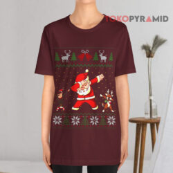 Dabbing Santa Elf Reindeer Ugly Christmas T shirt