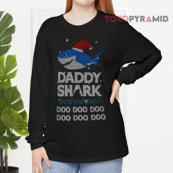 Daddy Shark Ugly Christmas Hat Sweatshirt 4 Daddy Shark Ugly Christmas Long sleeved