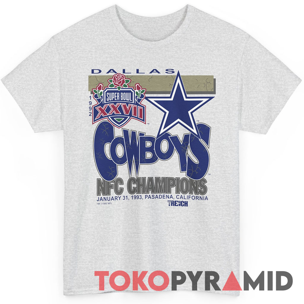 Dallas Cowboys Super Bowl XXVII 1993 Pasadena Rose Bowl T Shirt Dallas Cowboys Super Bowl XXVII 1993 Pasadena Rose Bowl T Shirt