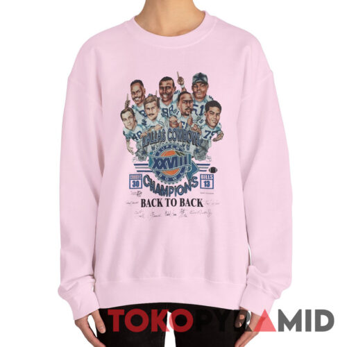 Dallas Cowboys Super Bowl XXVIII 1994 Back to back Champions Sweatshirt Dallas Cowboys Super Bowl XXVIII 1994 Back to back Champions Sweatshirt