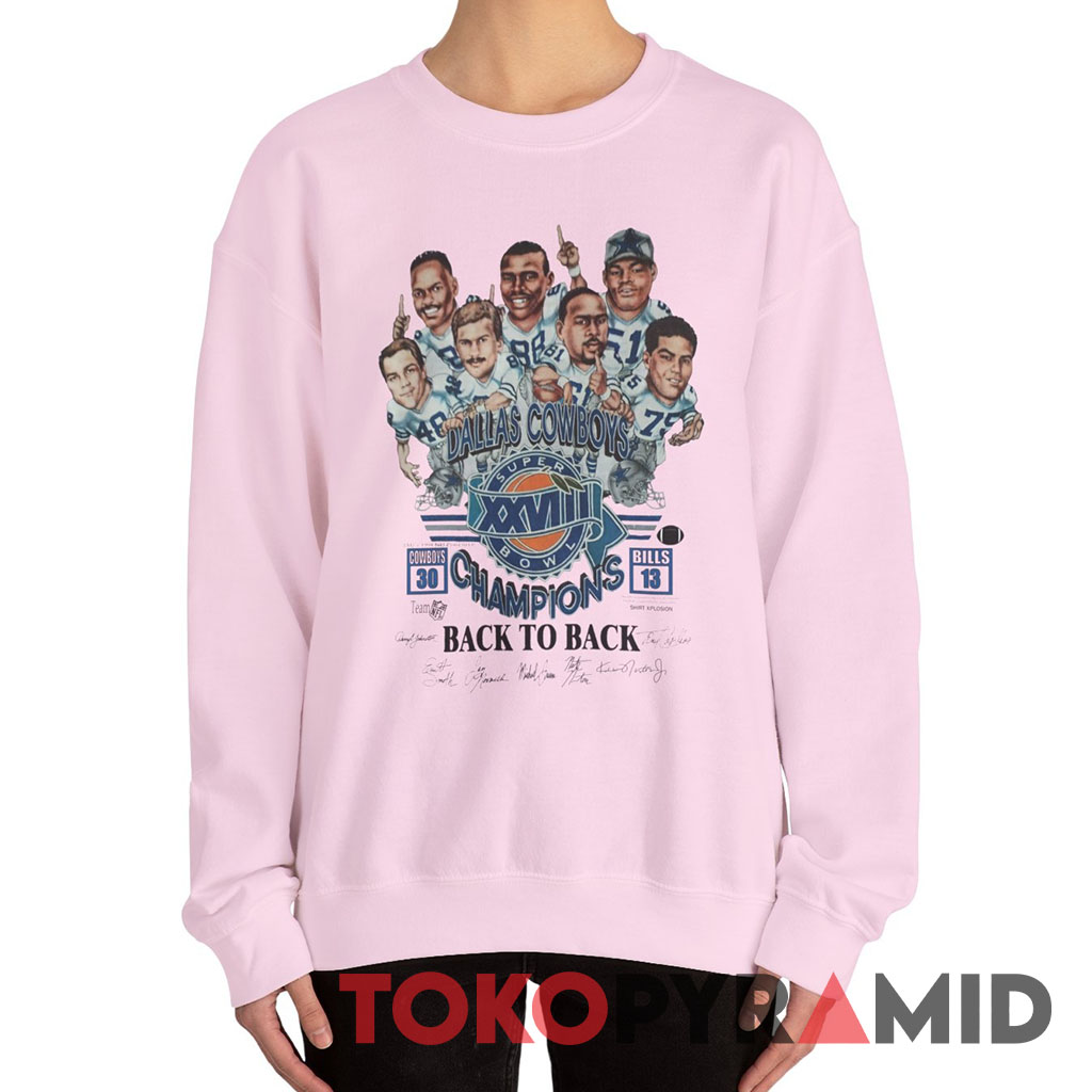 Dallas Cowboys Super Bowl XXVIII 1994 Back to back Champions Sweatshirt Dallas Cowboys Super Bowl XXVIII 1994 Back to back Champions Sweatshirt