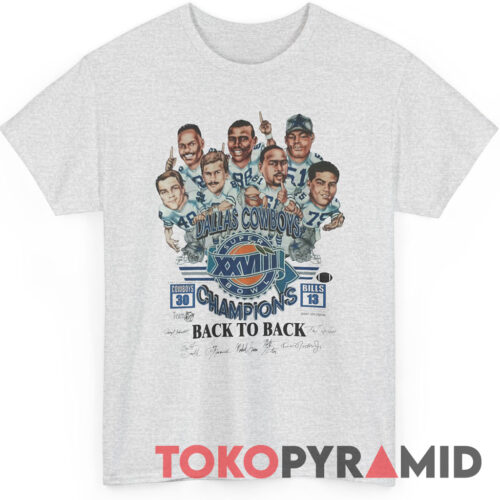 Dallas Cowboys Super Bowl XXVIII 1994 Back to back Champions T Shirt Dallas Cowboys Super Bowl XXVIII 1994 Back to back Champions T Shirt