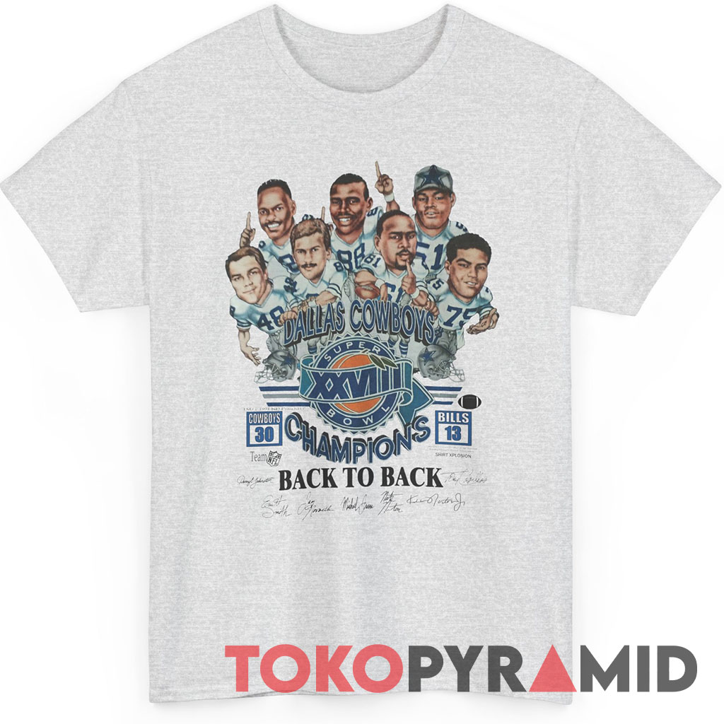 Dallas Cowboys Super Bowl XXVIII 1994 Back to back Champions T Shirt Dallas Cowboys Super Bowl XXVIII 1994 Back to back Champions T Shirt