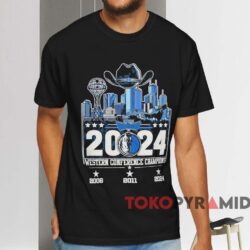 Dallas Mavericks Skyline Western Conference Champions 2024 Shirt Black T shirt