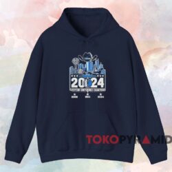Dallas Mavericks Skyline Western Conference Champions 2024 Shirt Navy Hoodie