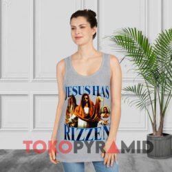 Degenerated Jesus Has Rizzen Shirt 3 Degenerated Jesus Has Rizzen Grey Tank Top