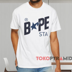 Denim Bape Sta Logo T shirt White T shirt
