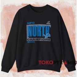 Detroit Lions 2024 NFC North Division Champions Conquer Shirt 3 Detroit Lions 2024 Nfc North Division Champions Conquer Shirt Black Sweatshirt