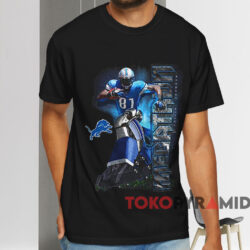 Detroit Lions Calvin Johnson Megatron Receiver T shirt Black T shirt