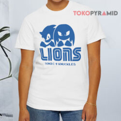 Detroit Lions Sonic And Knuckles White T shirt