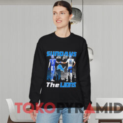 Sundays Are For Lions David Montgomery And Jared Goff Signatures T-shirt 2 Detroit Lions Sundays Are For Lions David Montgomery And Jared Goff Signatures T shirt Black Sweatshirt