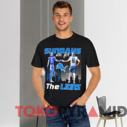Detroit Lions Sundays Are For Lions David Montgomery And Jared Goff Signatures T shirt Black T shirt