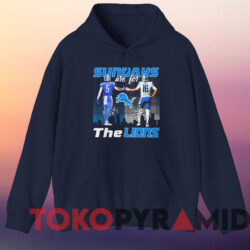 Sundays Are For Lions David Montgomery And Jared Goff Signatures T-shirt 3 Detroit Lions Sundays Are For Lions David Montgomery And Jared Goff Signatures T shirt Navy Hoodie