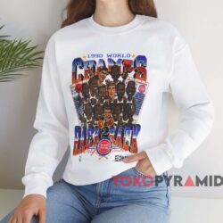 Detroit Pistons 1990 World Champs Back 2 Back Shirt White Sweatshirt