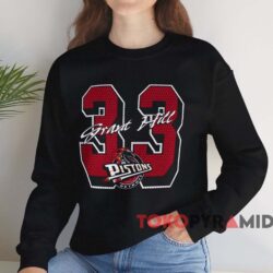 Detroit Pistons Grant Hill 33 T-shirt 4 Detroit Pistons Grant Hill 33 T shirt Black Sweatshirt