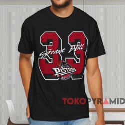 Detroit Pistons Grant Hill 33 T shirt Black T shirt