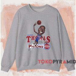 Detroit Pistons Isiah Thomas Caricature Shirt 4 Detroit Pistons Isiah Thomas Caricature Shirt Grey Sweatshirt