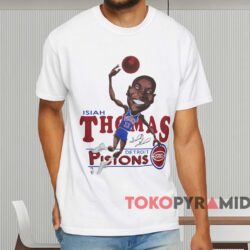 Detroit Pistons Isiah Thomas Caricature Shirt White T shirt