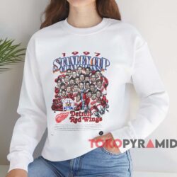Detroit Red Wings 1997 Stanley Cup Champions Caricature Shirt White Sweatshirt