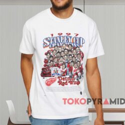 Detroit Red Wings 1997 Stanley Cup Champions Caricature Shirt White T shirt