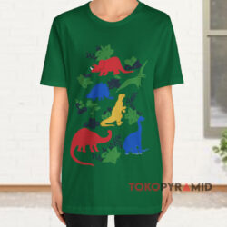 Dinosaurs In Nature Illustration Shirt 3 Dinosaurs In Nature Illustration Green T shirt