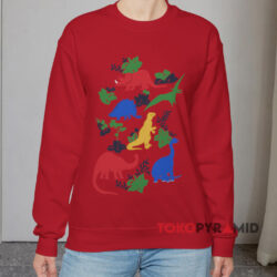 Dinosaurs In Nature Illustration Shirt 1 Dinosaurs In Nature Illustration Red Sweatshirt