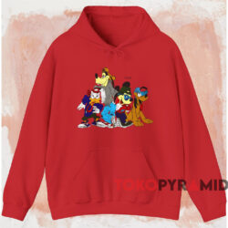 Disney Characters Hip Hop T-shirt 2 Disney Characters Hip Hop T shirt Red Hoodie