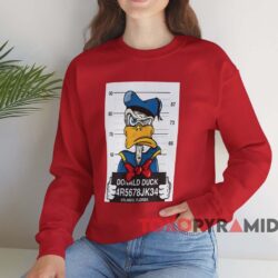 Disney Donald Duck Mugshot T-shirt 4 Disney Donald Duck Mugshot T shirt Red Sweatshirt