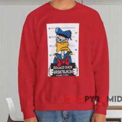 Disney Donald Duck Mugshot T-shirt 3 Disney Donald Duck Mugshot T shirt Red Sweatshirt