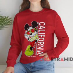 Disney Mickey California T shirt Red Sweatshirt