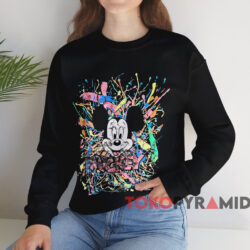 Disney Mickey Mouse Paint Splatter T shirt Black Sweatshirt