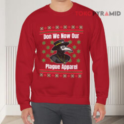 Don We Now Our Plague Apparel Ugly Christmas Sweatshirt 4 Don We Now Our Plague Apparel Ugly Christmas Red Sweatshirt
