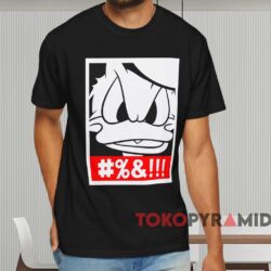 Donald Duck Angry Face T shirt Black T shirt