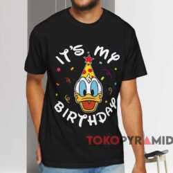 Donald Duck It's My Birthday T shirt Black T shirt
