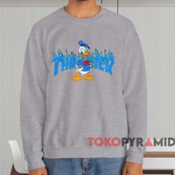 Donald Duck Thrasher T-shirt 3 Donald Duck Thrasher T shirt Grey Sweatshirt