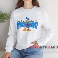 Donald Duck Thrasher T-shirt 4 Donald Duck Thrasher T shirt White Sweatshirt