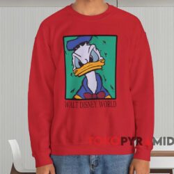 Donald Duck Walt Disney World T shirt Red Sweatshirt