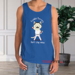Don't Stop Meow Freddie Mercury Shirt 4 Don't Stop Meow Freddie Mercury Blue Tank Top
