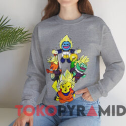 Dragon Ball In Pokemon T-shirt 2 Dragon Ball In Pokemon T shirt Grey Sweatshirt