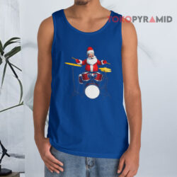 Drummer Santa Playing Drums Christmas Sweatshirt 2 Drummer Santa Playing Drums Christmas Tank Top