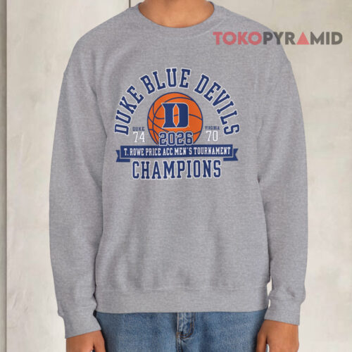 Duke Blue Devils Acc Men’s Basketball Tournament Champions Final Score Grey Sweatshirt