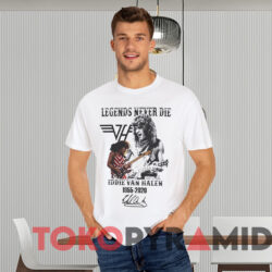 Eddie Van Halen Legends Never Die T shirt White T shirt