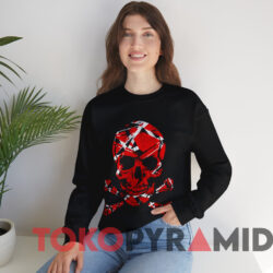 Eddie Van Halen Stripes Skull T-Shirt 2 Eddie Van Halen Stripes Skull T shirt Black Sweatshirt