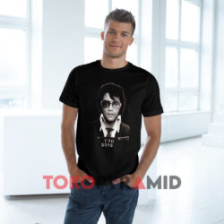 Elvis Mug Shot Vertical Painting Black T shirt